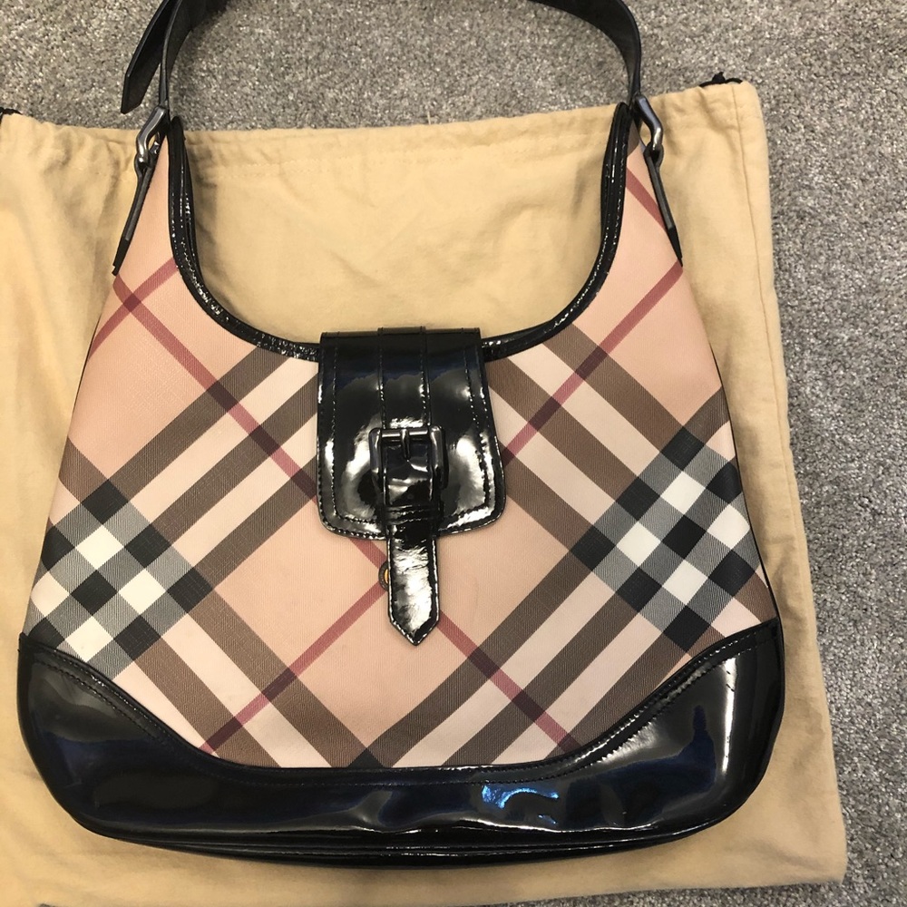 Burberry Tan & Black Brooke Nova Check hobo bag